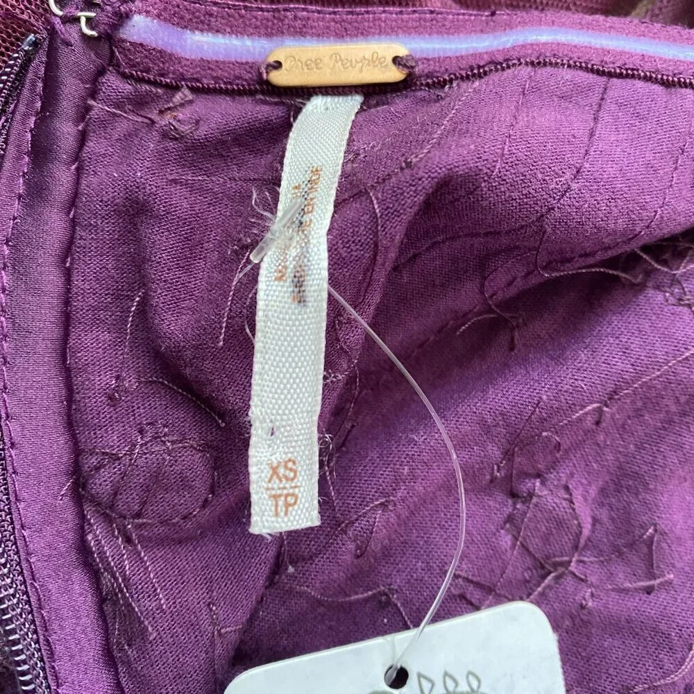 Free People Beaded Bustier/Corset dress w/ Pleated & Ruffled Tulle Skirt XS #318 - Picture 10 of 11